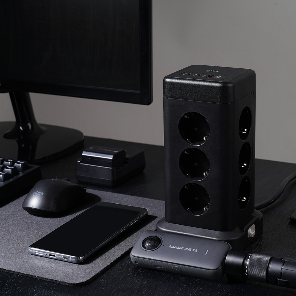 지클릭커 타워 8구 고용량 4000W USB 출력 멀티탭 NP708PD 화이트 이미지 2