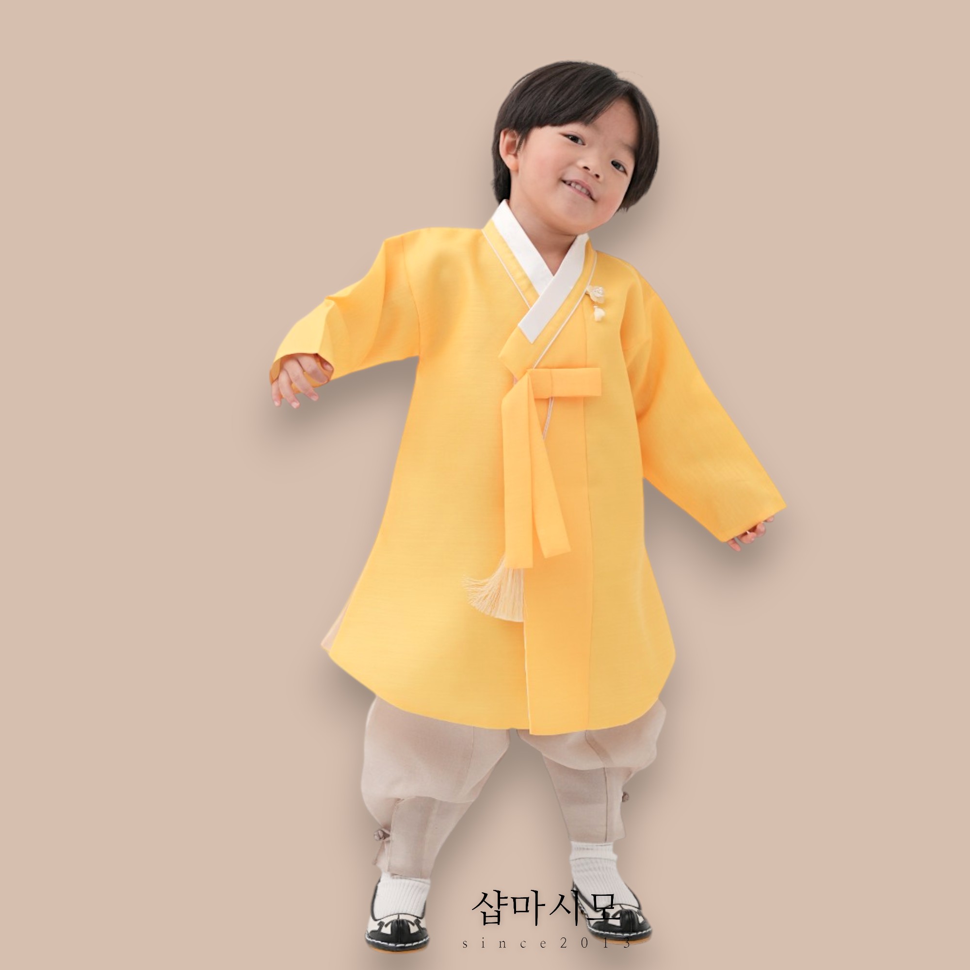 클래식 동다리 노랑 남아한복 돌 백일 키즈 아기 베이비 어린이 주니어 - 상세 이미지 3