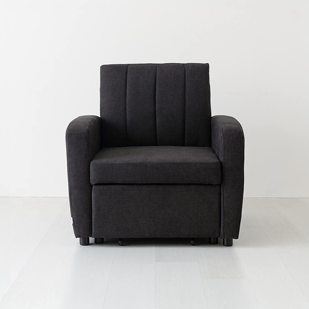 네르센 1인 패브릭 소파베드 XY2178 스툴미포함, 다크그레이 7238.0152, 다크그레이 7238.0152