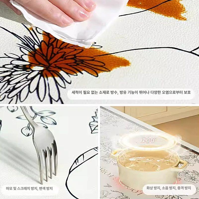 화장대매트 방수 식탁보 상 심플모던 테이블매트 1.핑크 물결 소프트 메이크업 패드 - 상세 이미지 4