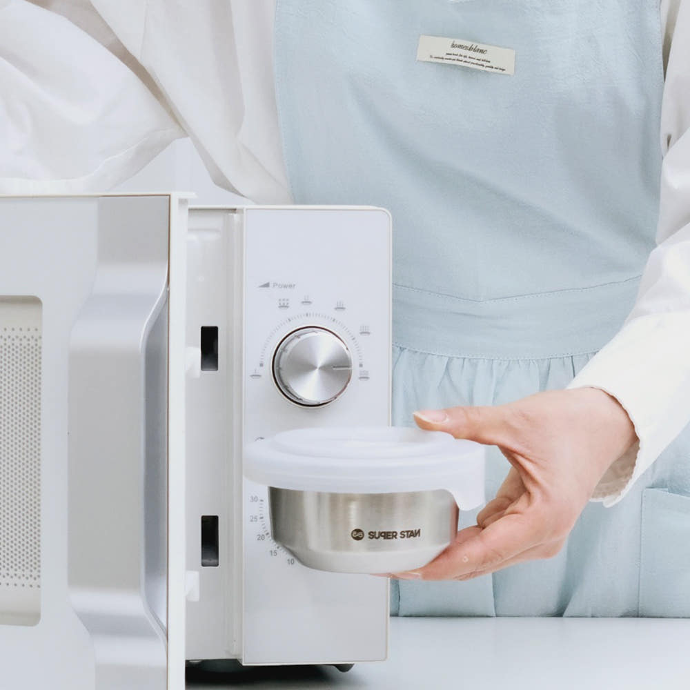 [2+1] 슈퍼스텐 스텐 밀폐용기 반찬통 전자레인지 인덕션 오븐 용기 300ml