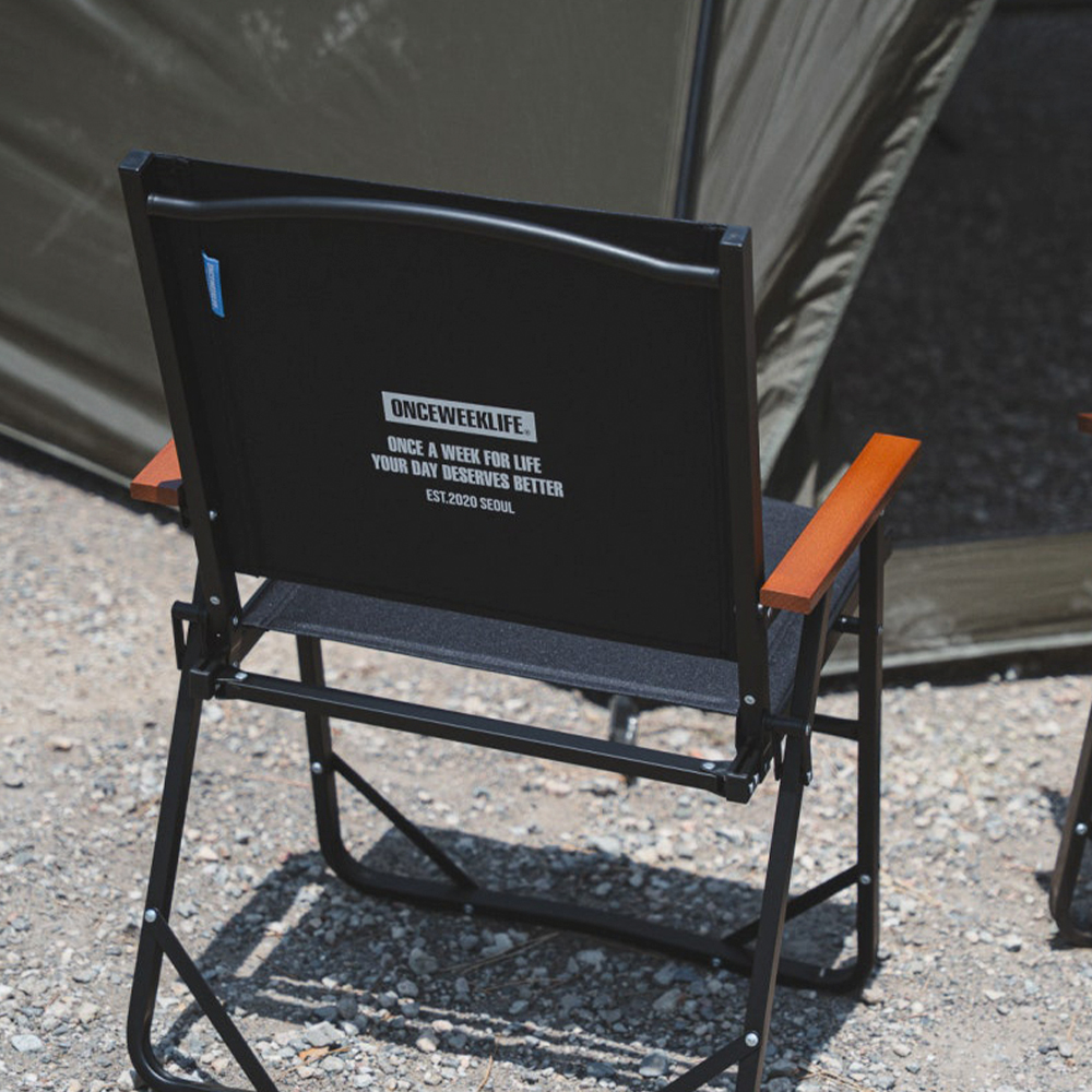 원스위크라이프 컴피 폴딩 체어 1+1 L, 블랙, 1개