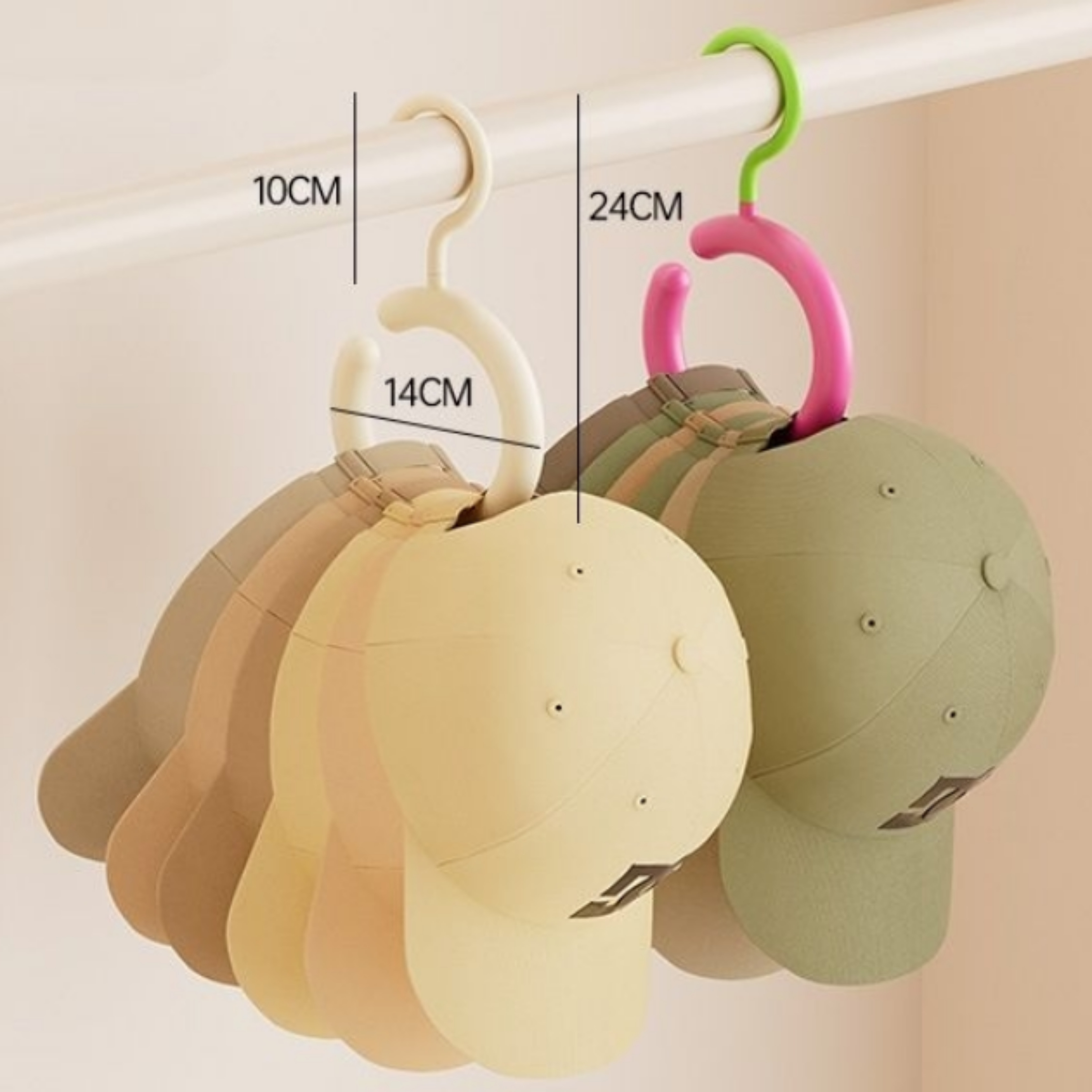 다용도 모자걸이 목도리걸이 바지 가방 정리 무펀칭 행거 좁은 공간활용 옷걸이 - 상세 이미지 2