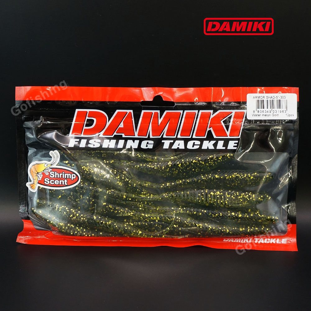 다미끼 아머쉐드 대광어 우럭 광어 웜 다운샷 303 워터멜론 골드, 12.7cm(5인치) - 메인 이미지
