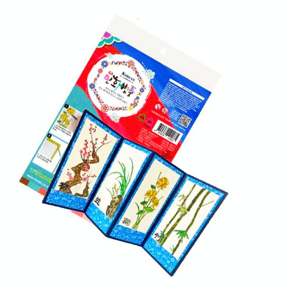 한국문화수업키트 실과사회체험활동 전통병풍만들기 DIY 1인세트 핸즈온체험 1.사군자 - 메인 이미지