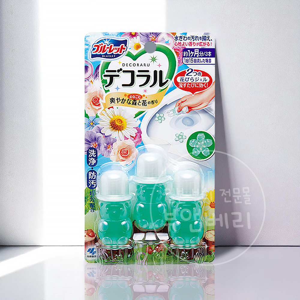 고바야시 데코라루 꽃모양 변기 세정제 향긋한 숲과 꽃향