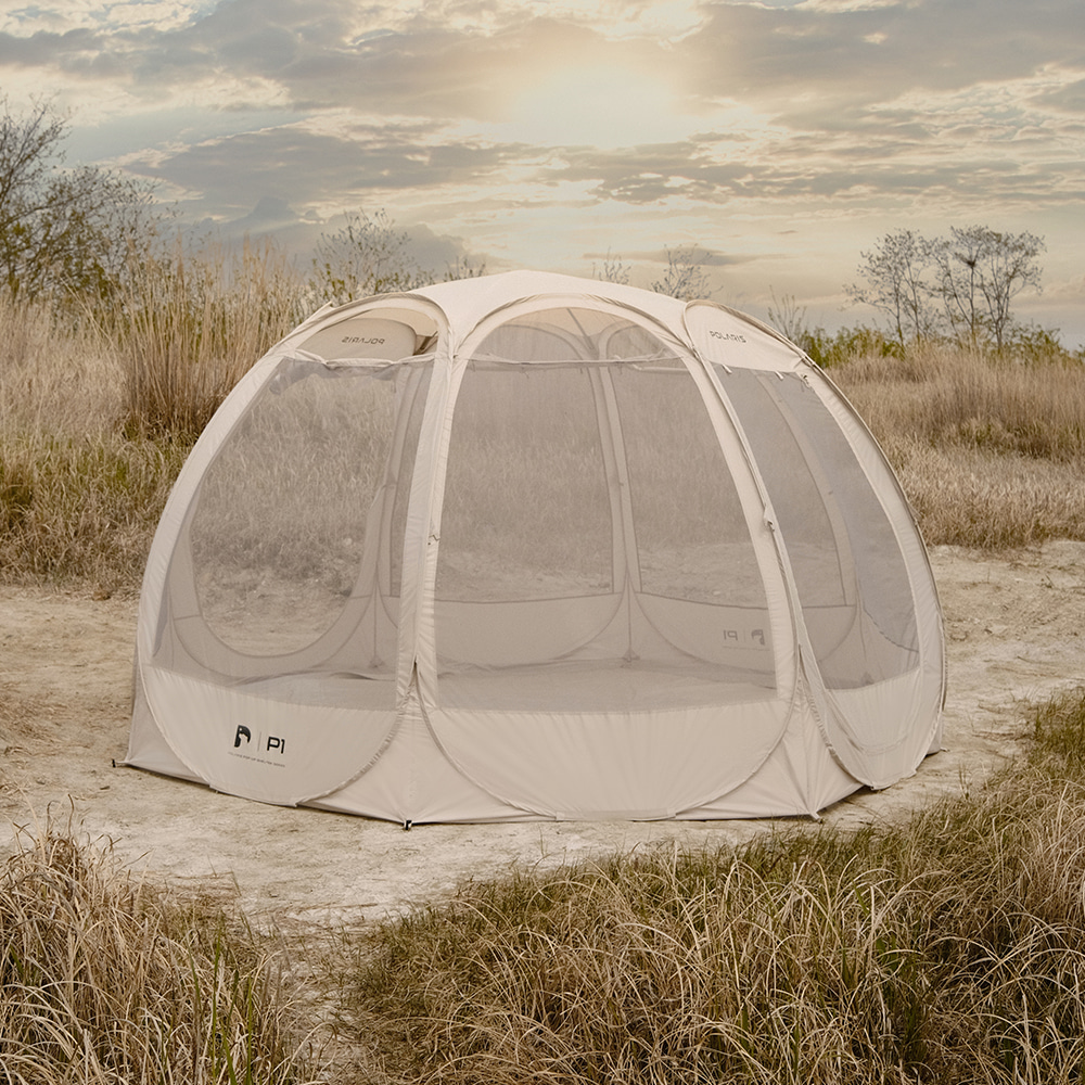 폴라리스 P1 원터치 메쉬 텐트 캠핑 팝업 웜그레이