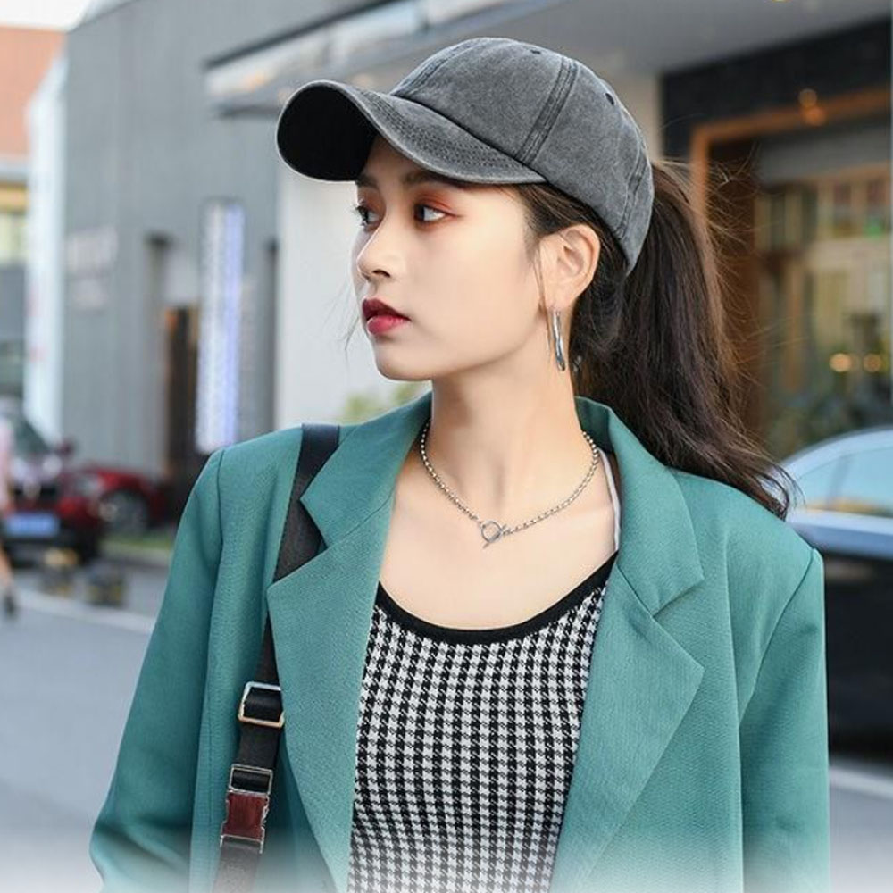 포니테일 볼캡 캡모자 빈티지볼캡 데님모자 야구 대두 여자 - 상세 이미지 2