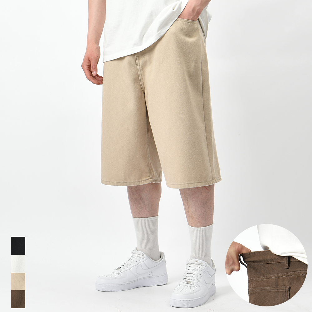 남자반바지 버뮤다팬츠 와이드 면 바지 여름 밴딩 6부팬츠