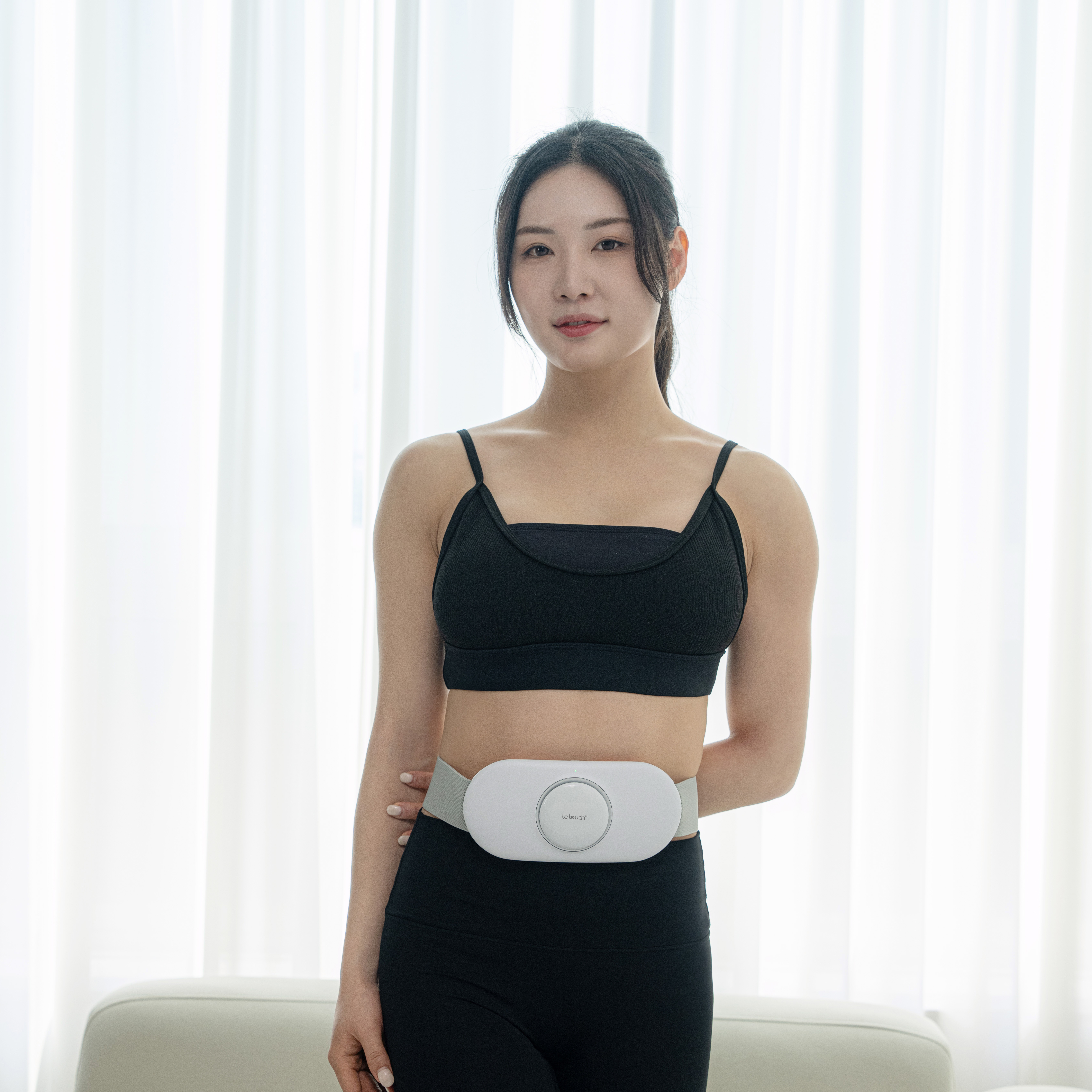 레터치 무선 EMS 허리복부 온열찜질 저주파마사지기 슬림벨트 한국어 음성지원 리모컨 탈부착형 이미지 6