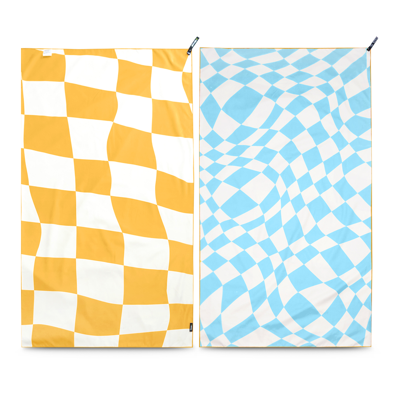 4몬스터 체커보드 비치타올 극세사 대형 타월 다용도 수건 파우치 블랭킷 바나나