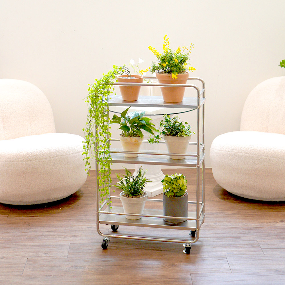 이동식 3단 철제 화분선반 식물선반 틈새 트롤리 정리대 진열대 거치대 L 제품 이미지