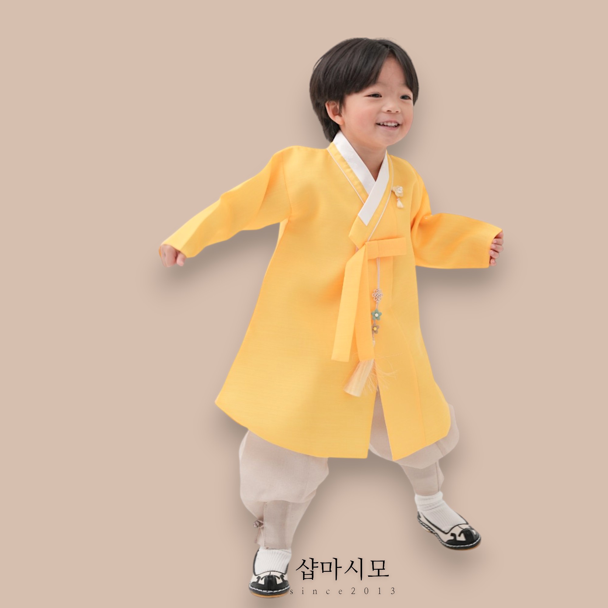 클래식 동다리 노랑 남아한복 돌 백일 키즈 아기 베이비 어린이 주니어 - 상세 이미지 2