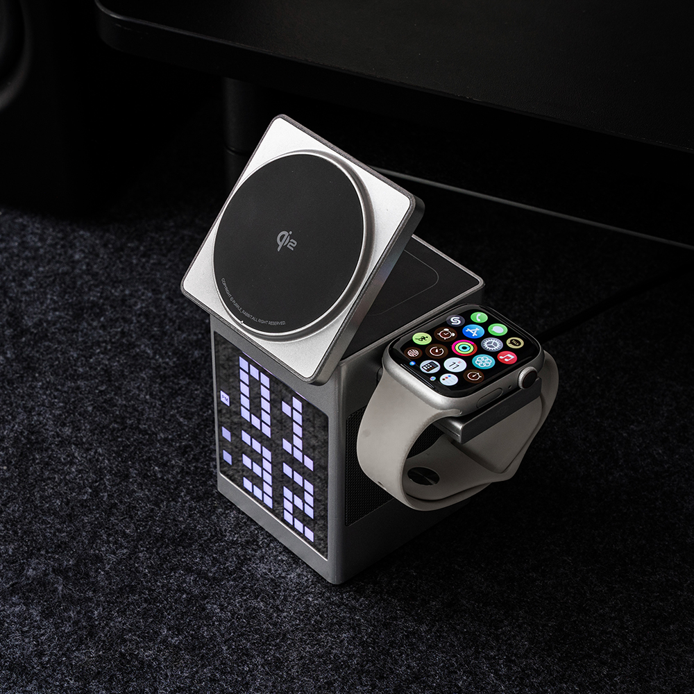 퍼플래빗 Qi2 3in1 15W 고속 무선 충전 갤럭시 맥세이프 거치대 스피커 충전기 픽셀