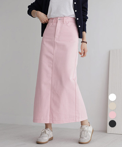 [숏,기본/~2XL] 세미H라인 뒷트임 코튼 스커트_264398 - 상세 이미지 3