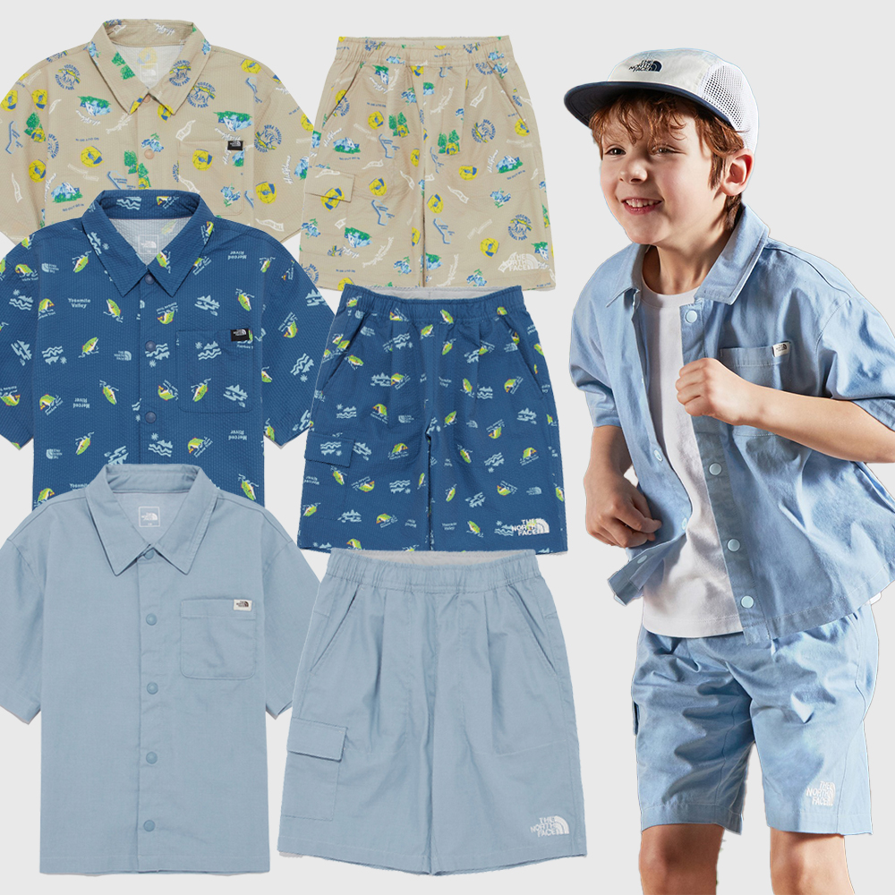 노스페이스 키즈 상하복세트 아동 반팔 반바지 익스플로러 세트 NH8SR23S