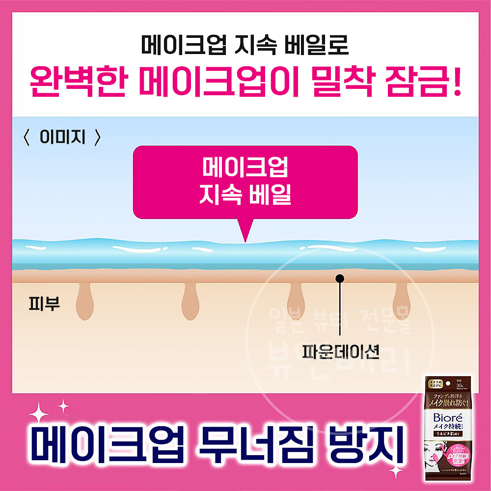 비오레 촉촉 밀착 메이크업 지속 시트 눈가 입가용 30매입 - 상세 이미지 5
