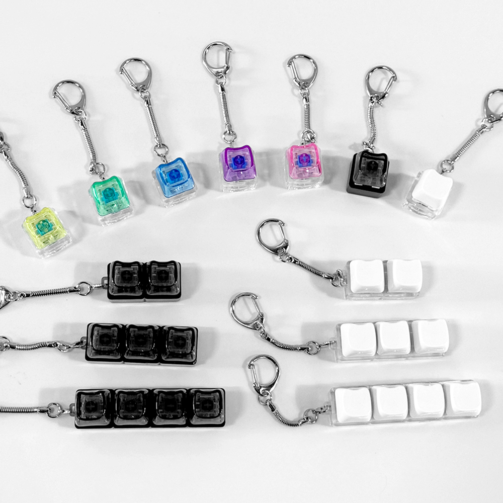 키캡키링 고양이 MAO 귀여운 열쇠고리 굿즈 제작 커스텀 화이트 키보드키링 led