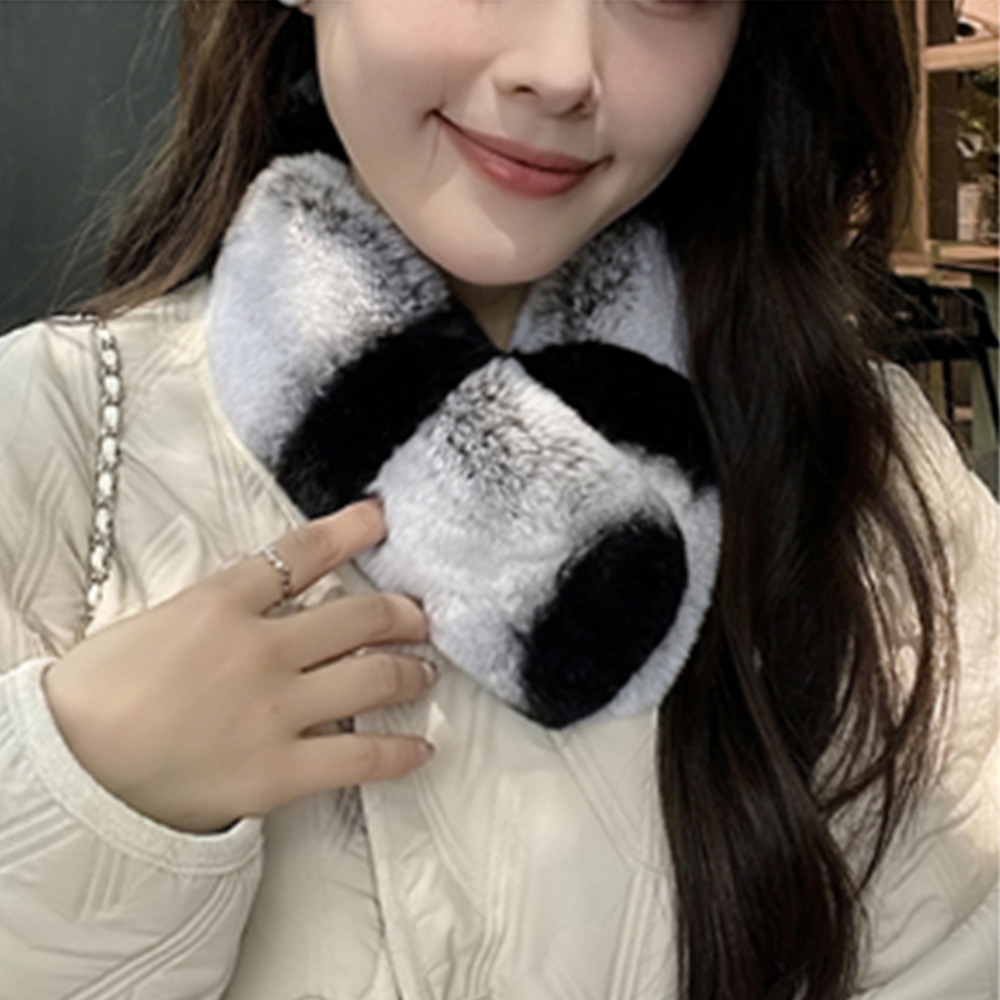 토끼털 목도리 목돌이 자석 머플러 모피 - 상품 이미지