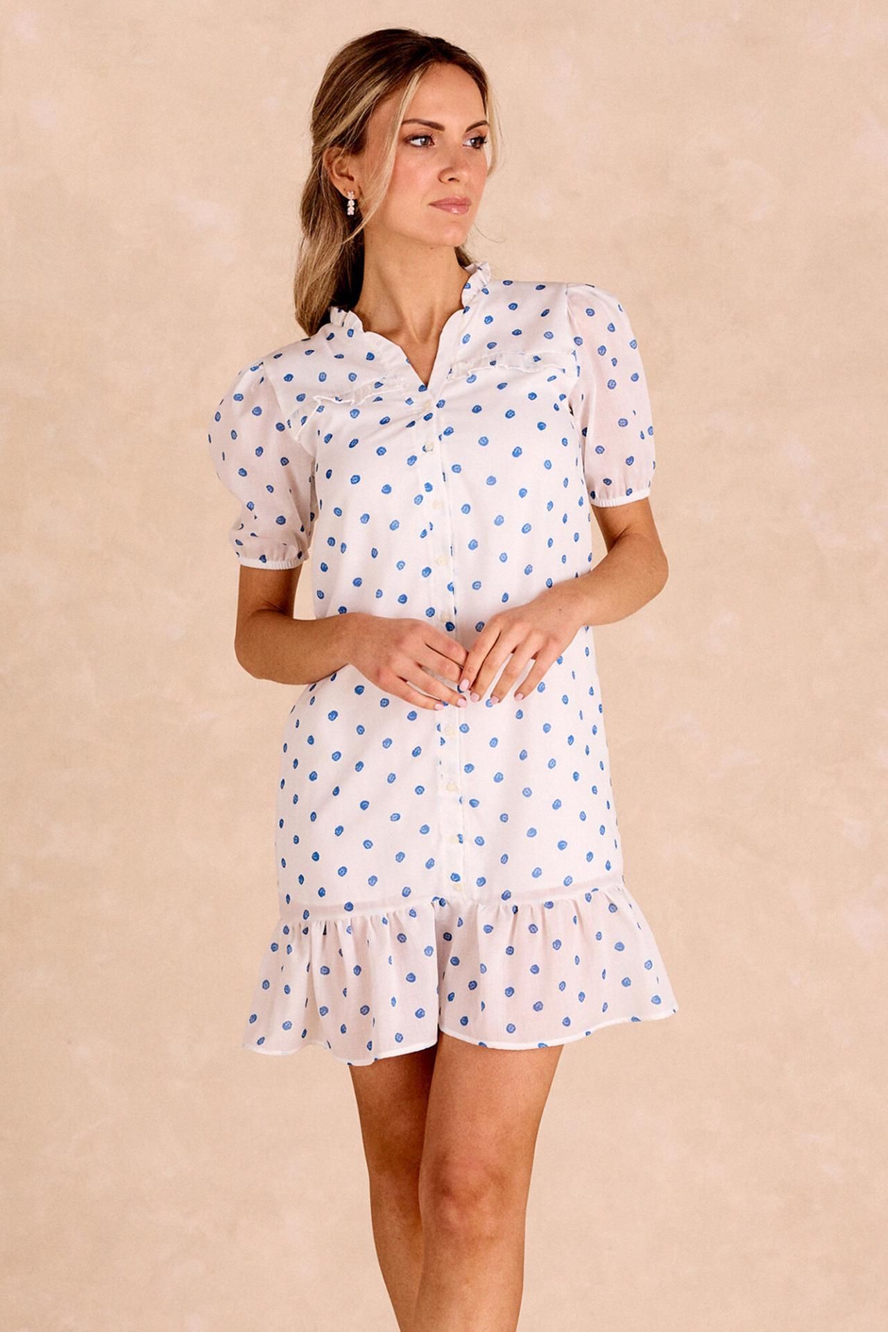 폴린에무아 폴카 도트 미니 원피스 6449434 ESTAMPADO BLANCO