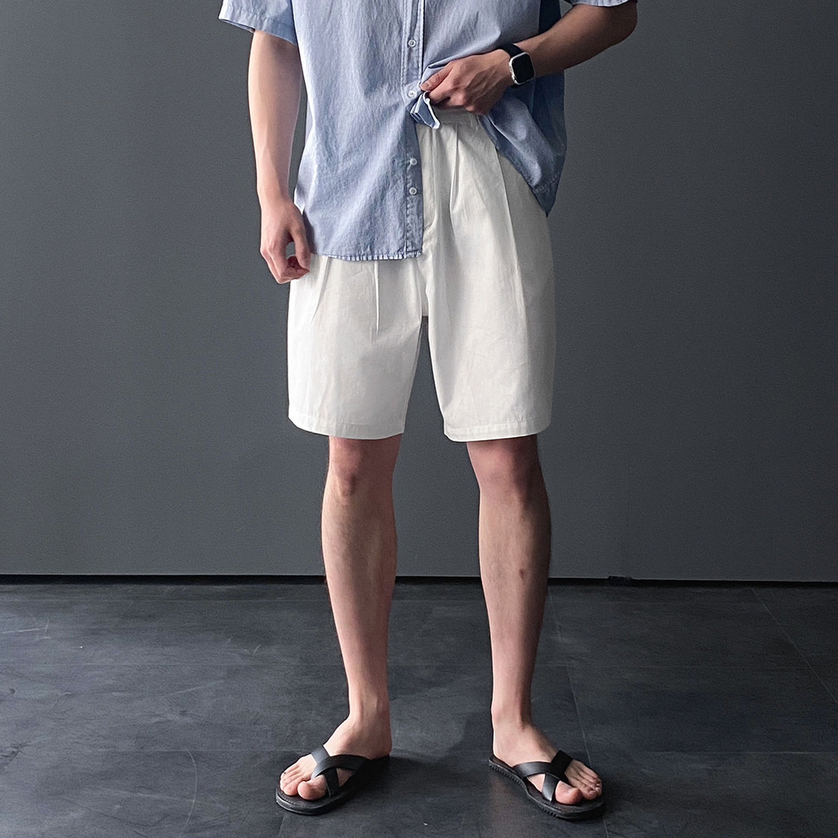 남자버뮤다팬츠 치노팬츠 남자흰바지 백바지 - 상품 이미지