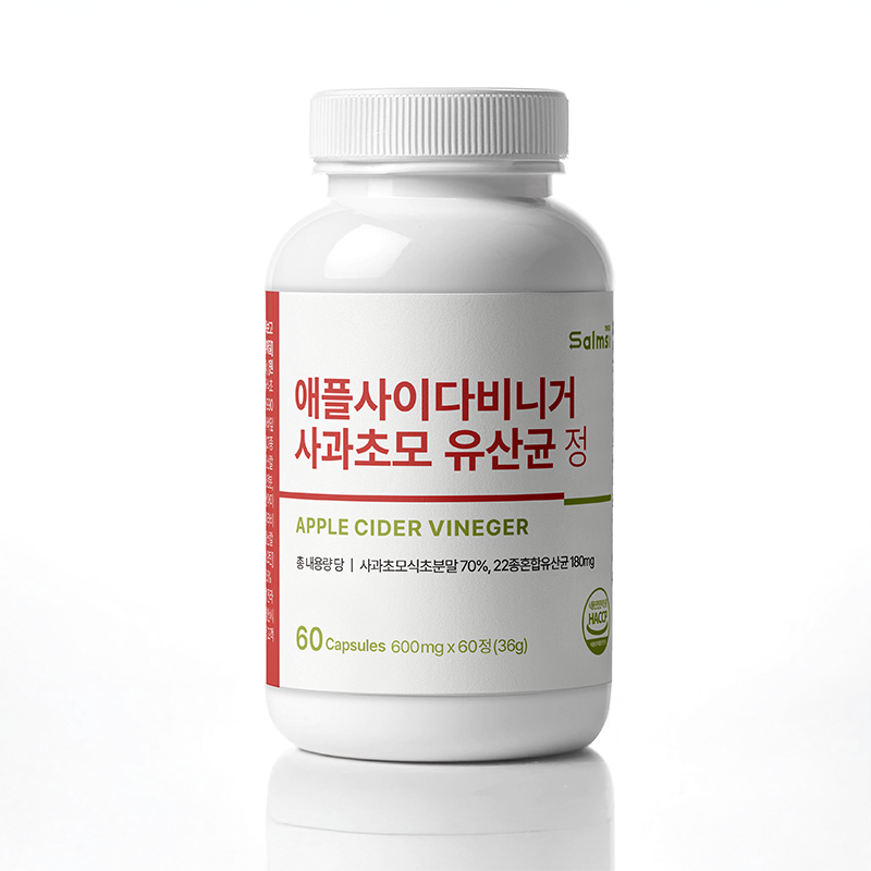 애사비 애플사이다비니거 사과초모 유산균 600mg x 60정 치커리 와사비잎 비타민 미네랄 - 메인 이미지