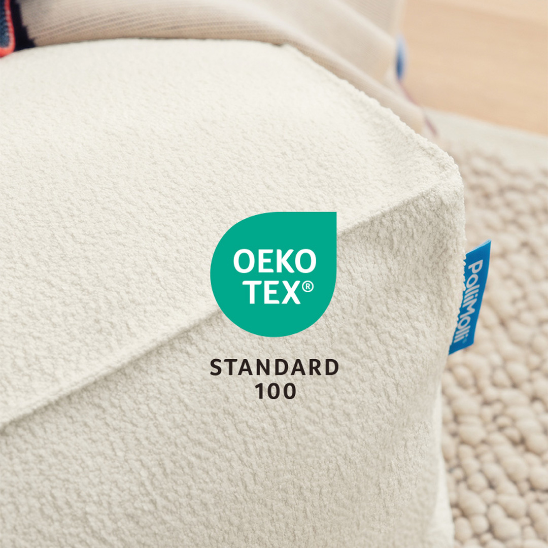 폴리몰리 607B 부클레 1인용 대형 빈백 소파 쿠션, 아이보리 (메시속커버,선택안함)