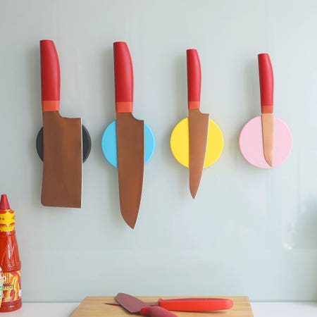 자석 칼 랙 주방용 보관함 마그네틱 다기능 주방 벽걸이 극야 검정하늘 파랑밝은 노랑북유럽