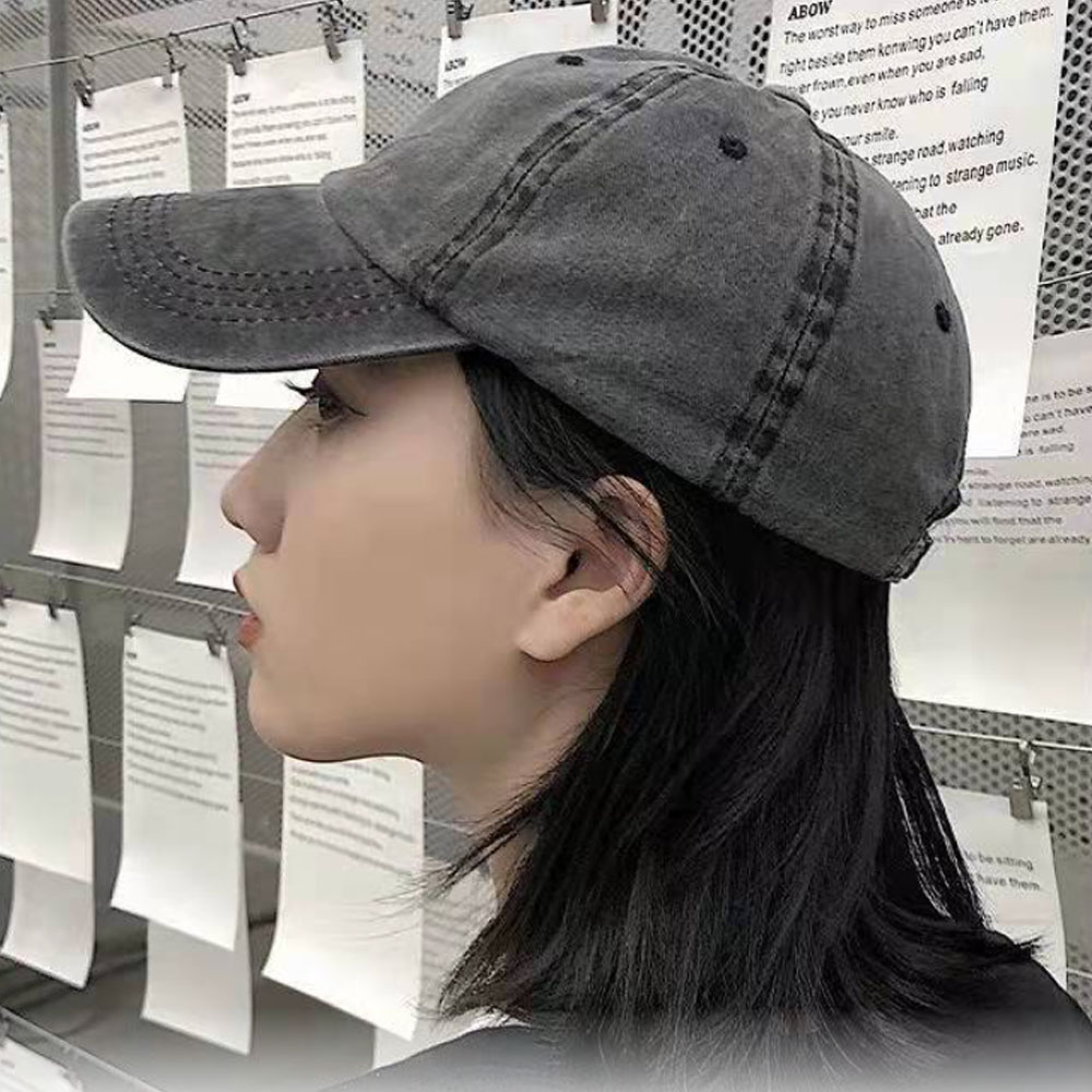 포니테일 볼캡 캡모자 빈티지볼캡 데님모자 야구 대두 여자 - 상세 이미지 4