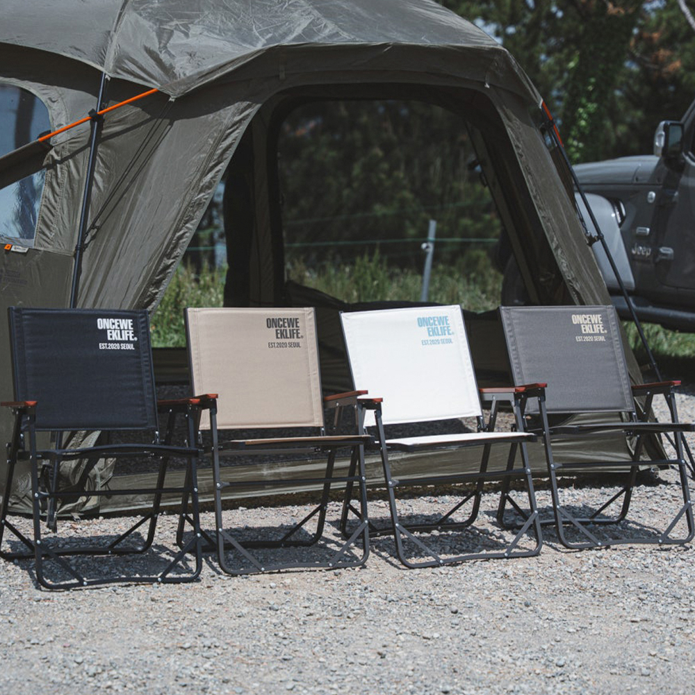 원스위크라이프 컴피 폴딩 체어 1+1 L, 베이지, 2개