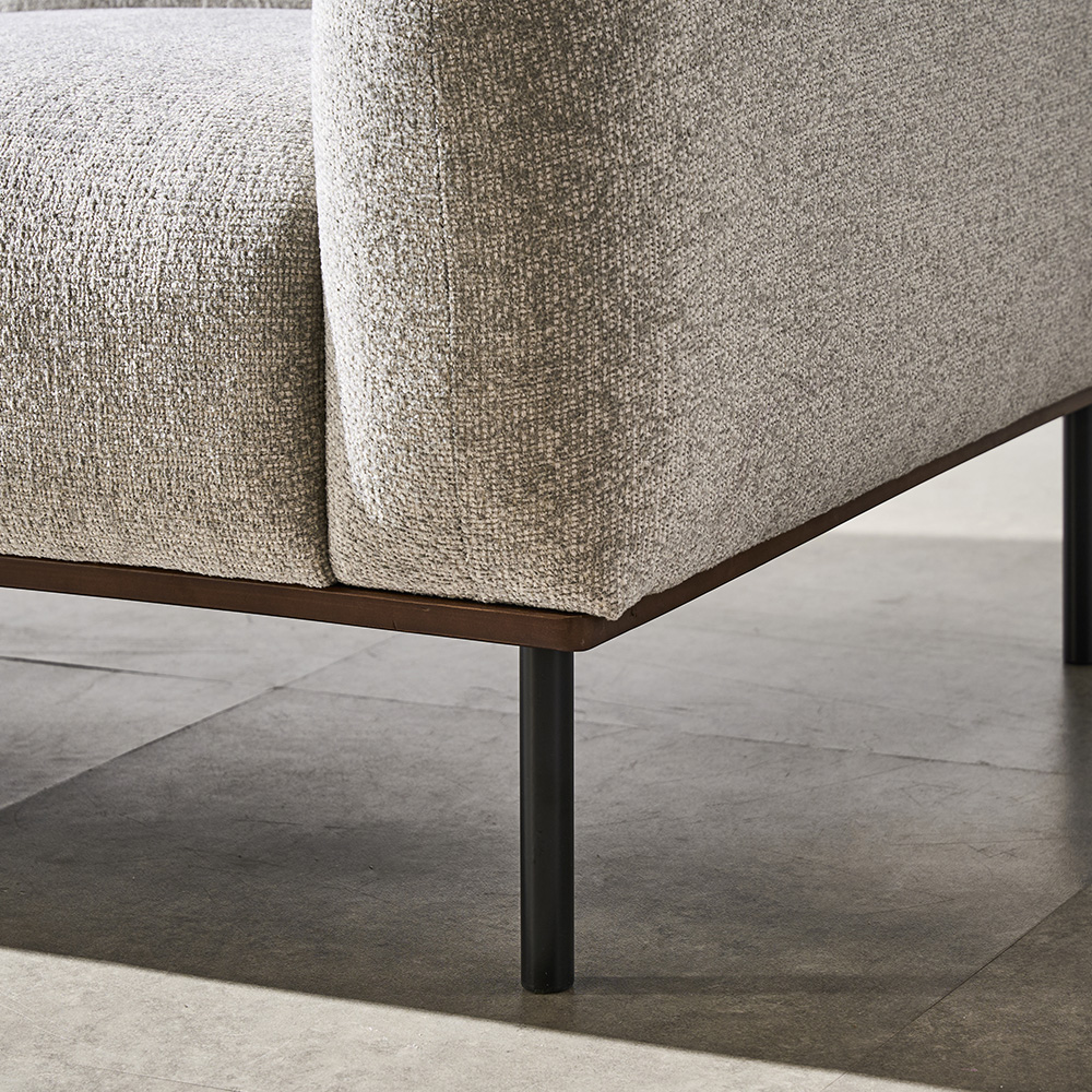 보루네오 모니 아쿠아 패브릭 방수 기능성 쇼파 스툴미포함, 크림, 2인용