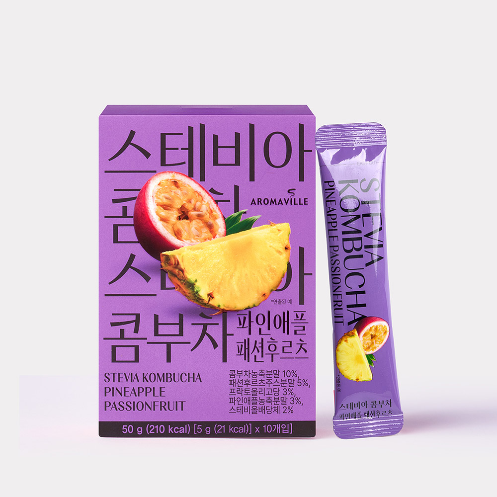 아로마빌 스테비아 콤부차 파인애플 패션후르츠, 10개입, 3개 이미지 8