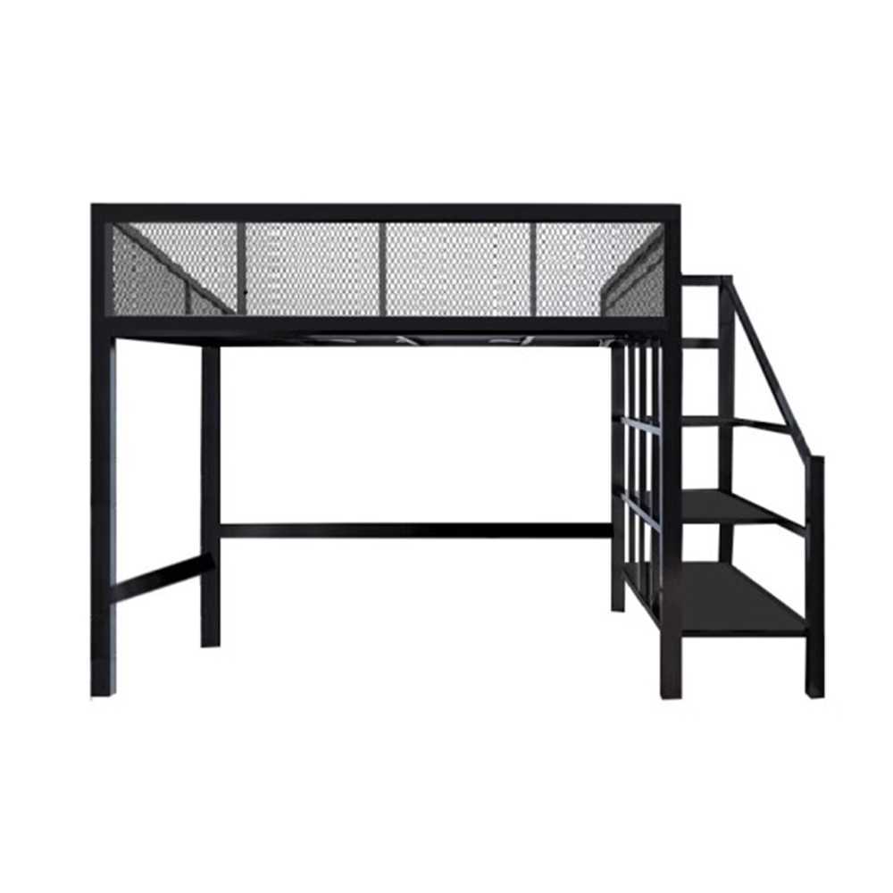 철제 벙커침대 높은 2층 계단형 프레임 성인 120x200x175cm 난간 35cm - 상품 이미지