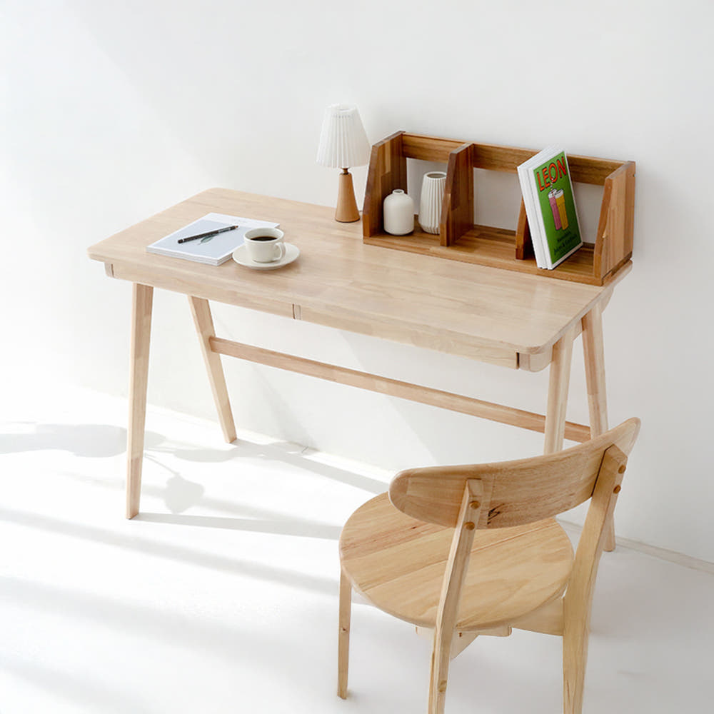 ENITO 원목책상 12055 고무나무 1200x550mm, 내추럴 - 상세 이미지 4
