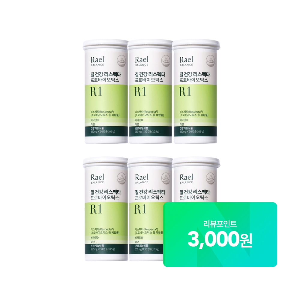 여성 질유산균 질건강 리스펙타 프로바이오틱스 비타민D 아연 30캡슐, 6개