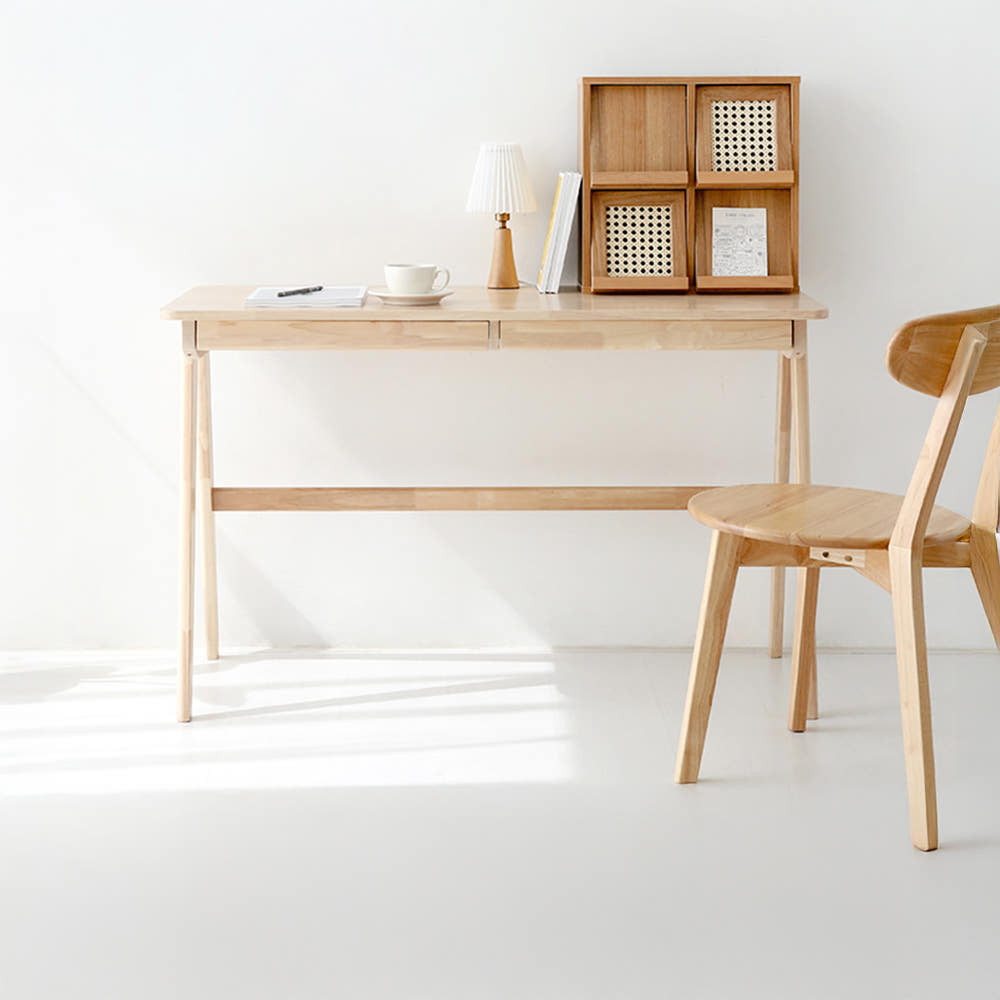 ENITO 원목책상 12055 고무나무 1200x550mm, 내추럴 - 상세 이미지 5