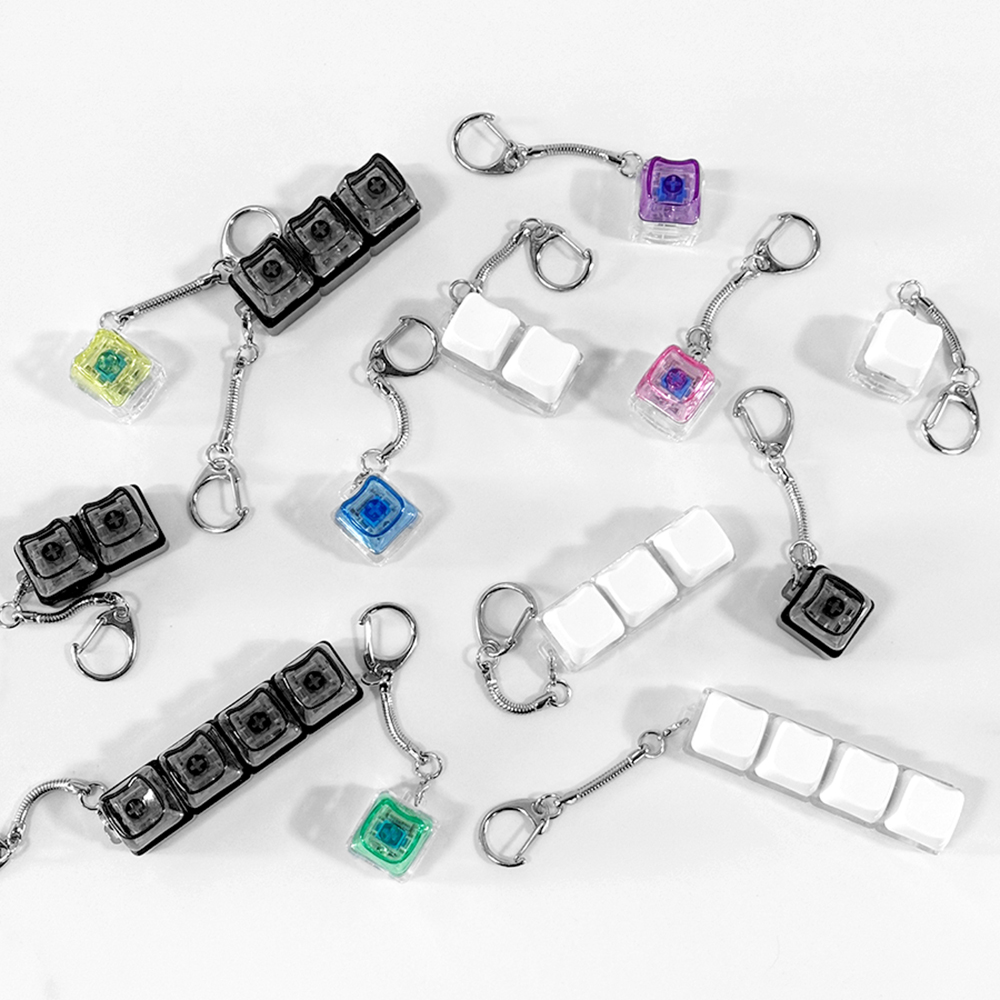 키캡키링 고양이 MAO 귀여운 열쇠고리 굿즈 제작 커스텀 화이트 키보드키링 led