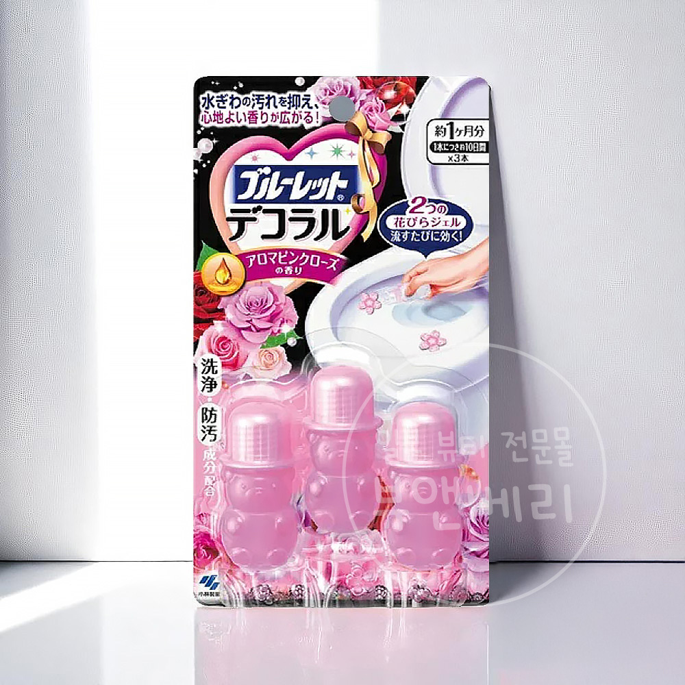 고바야시 데코라루 꽃모양 변기 세정제 아로마핑크로즈향 - 상품 이미지