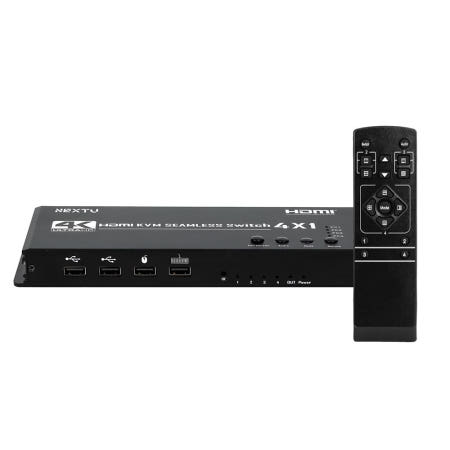 ㈜이지넷유비쿼터스 4K30Hz HDCP v1.4 키보드핫키 4x1 HDMI1.4 멀티뷰 마우스로밍 KVM 심리스스위치 5507SMV-KVM