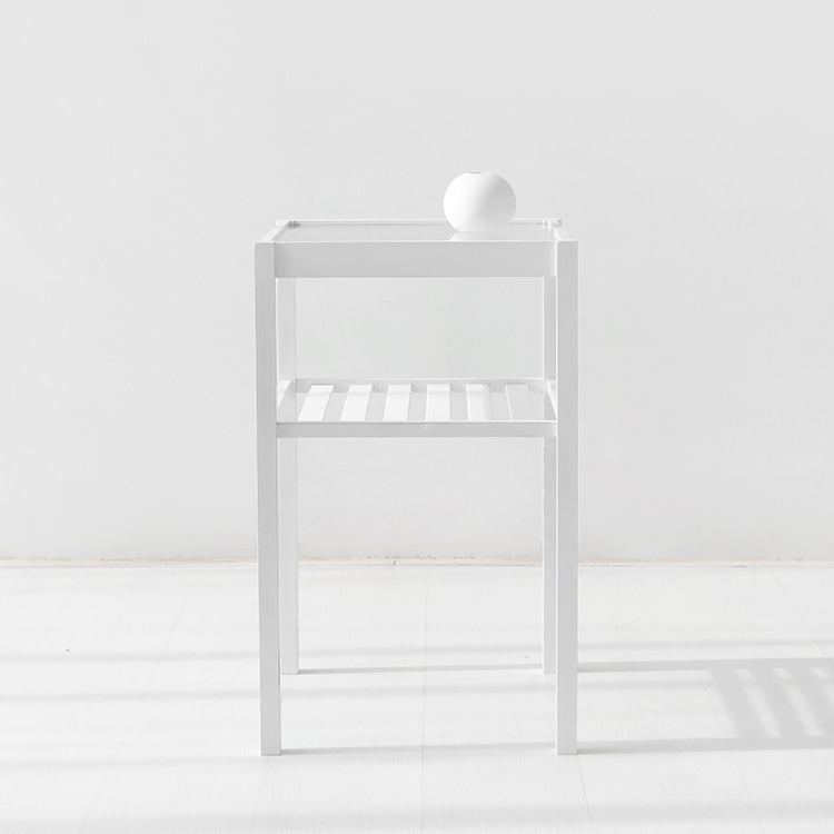 GLABO 높은 사이드테이블 4040 대나무 화이트 3423.3646