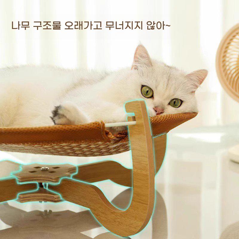 라탄 원목 고양이 둥지형 방수 침대 사계절용 bying24 둥근 둥지 대형(10kg 이하) - 상세 이미지 5