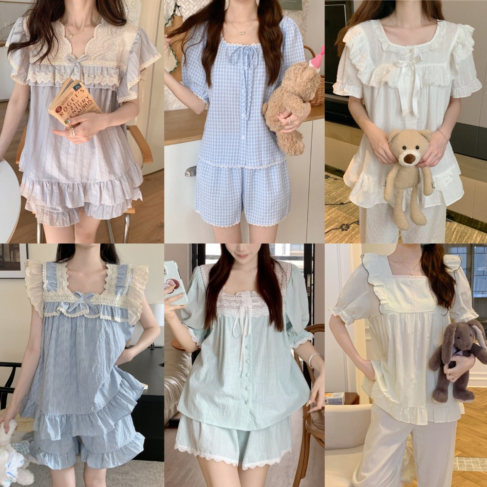 여성잠옷 겨울잠옷 레이스 공주 파자마파티 홈웨어 제품 이미지