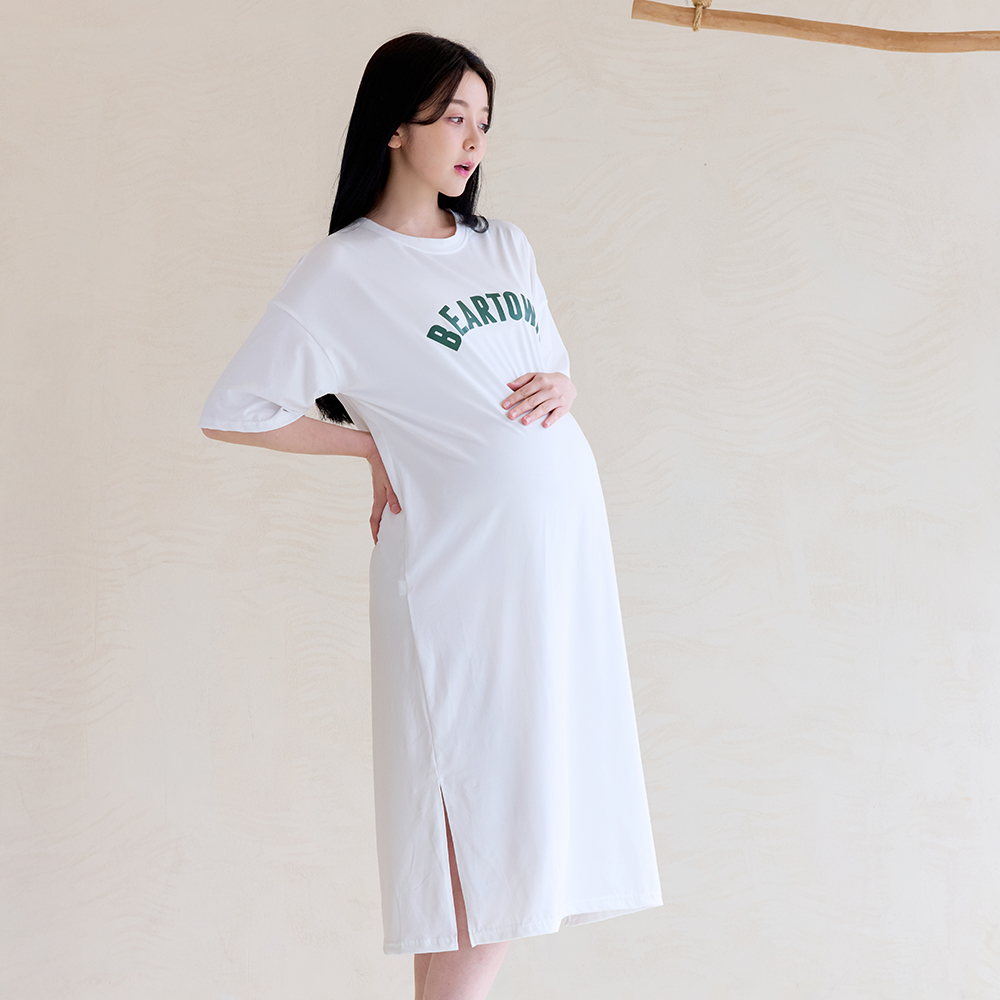 임산부 원피스 여름 반팔 롱 홈웨어 잠옷 임부복 이미지 6
