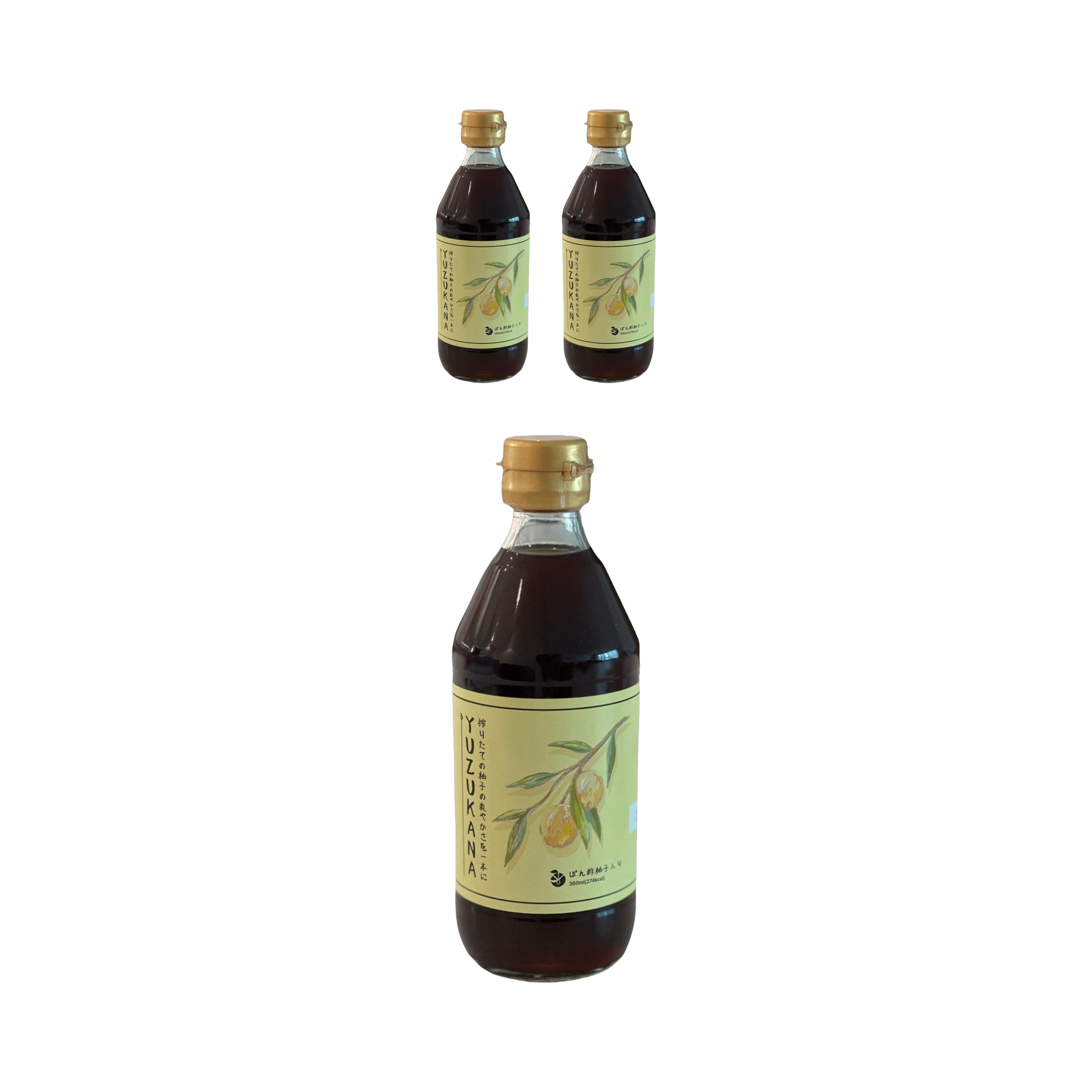 유즈카나 일본 100년 전통 저염 유자 폰즈 소스(히로시마 암반수 사용) 360g, 3개 - 상품 이미지