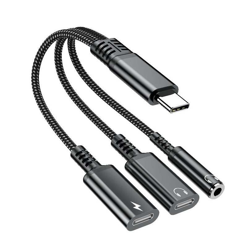 올거치 3in1 이어폰젠더 3.5mm C타입 USB-C 30W 충전 변환 어답터 - 상품 이미지