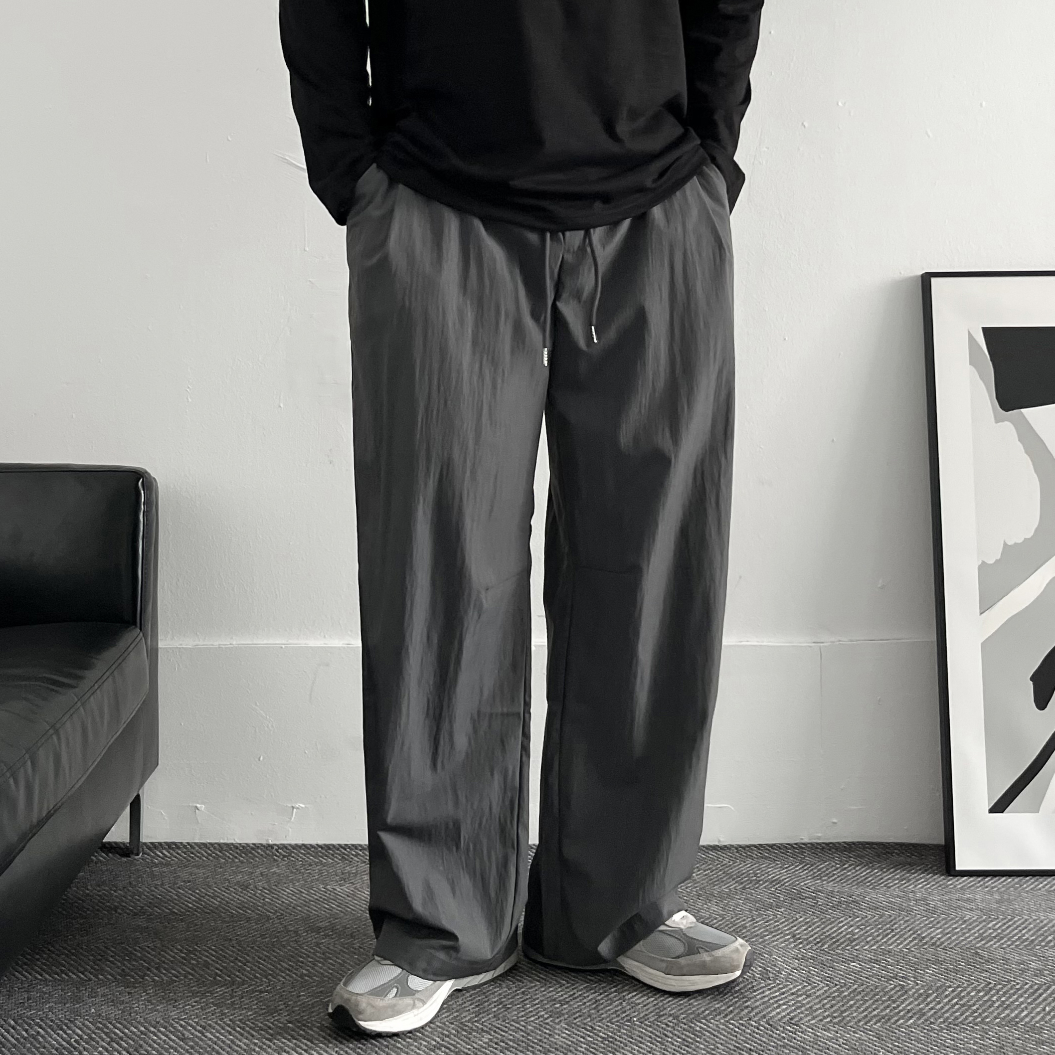 남자여름옷 나일론팬츠 남자와이드팬츠 - 상품 이미지