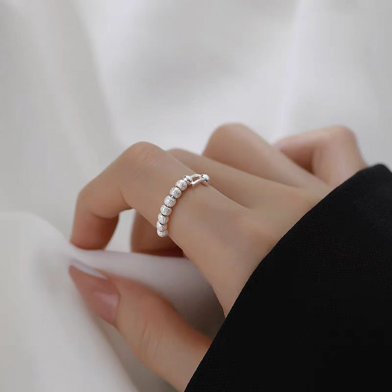 텍스처 볼 체인 오픈 반지 N292 - 상세 이미지 2