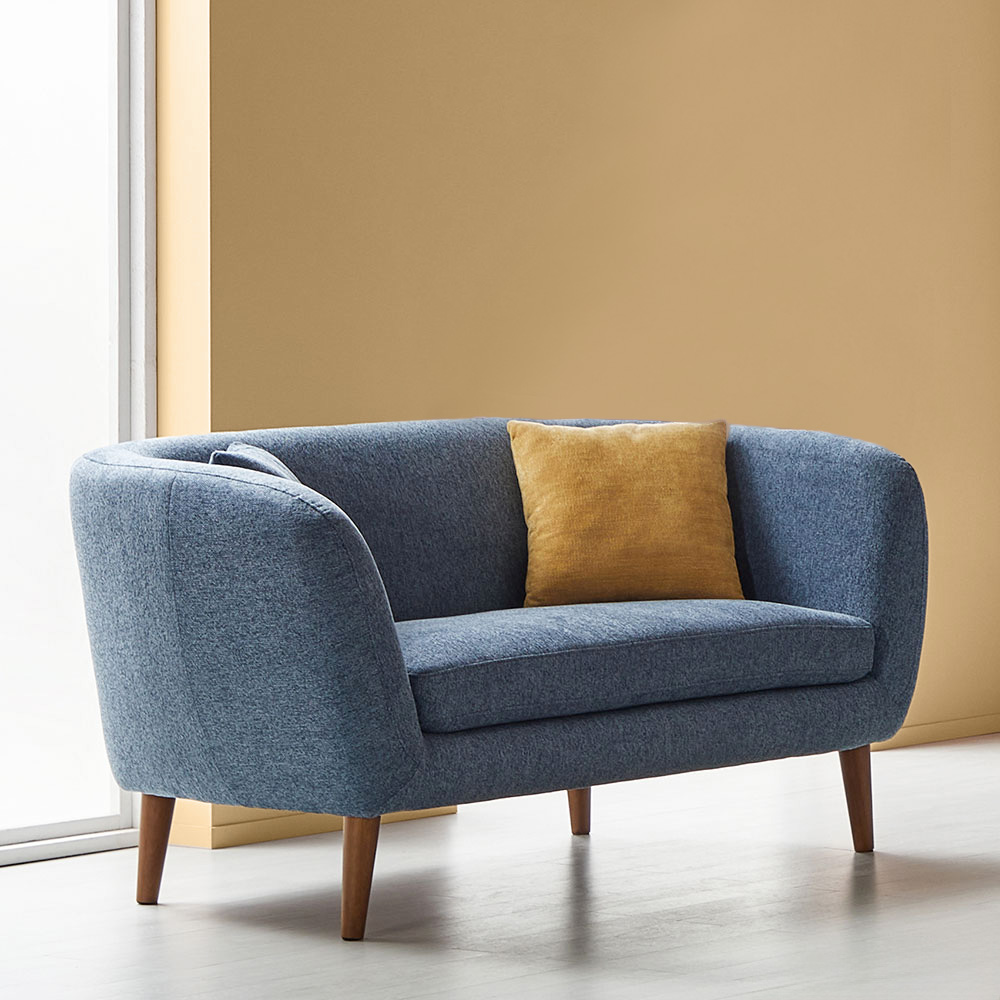 스코나 앨비언 패브릭 소파 카페 호텔 라운지 스툴미포함, 블루그레이, 2인용