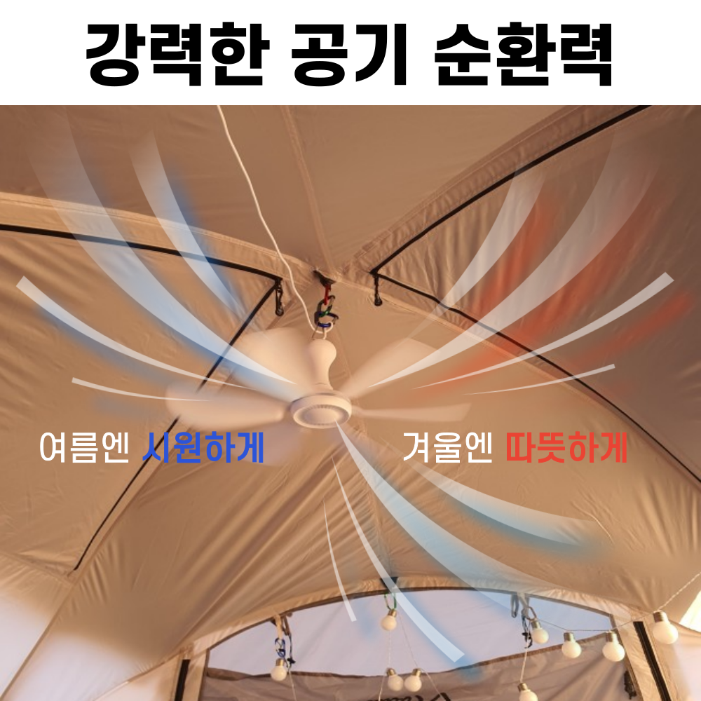 숨터팬 캠핑 텐트 실링팬 타프팬 USB 리모컨 쾌적순환기 - 상세 이미지 2