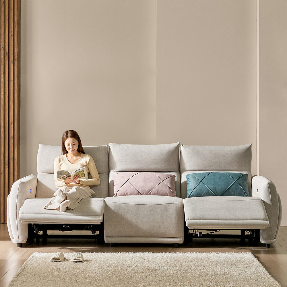 스코나 페널드 조야 아쿠아텍스 패브릭 제로월 4인 리클라이너 소파